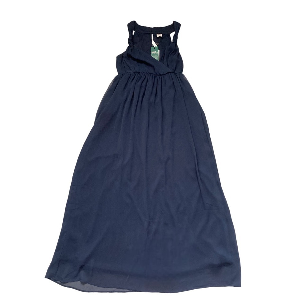 𝅺NWT Vero Moda navy blue layered tie strap empire waist maxi dress